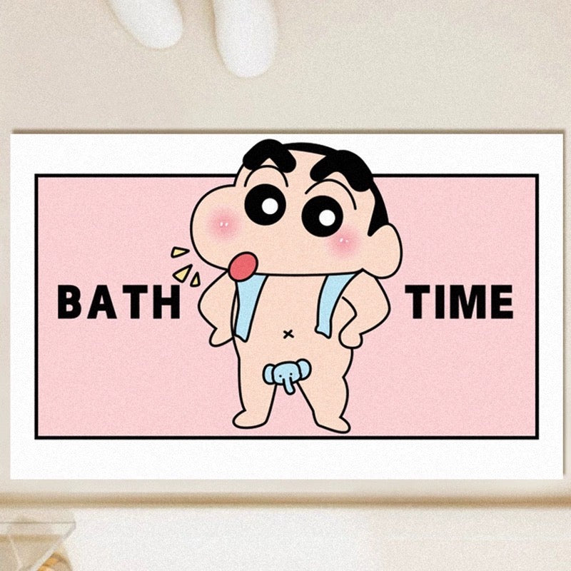 🐘Crayon Shin-chan- Soft Diatomaceous Earth Bathroom Absorbent Mat - Size: 50×80 cm