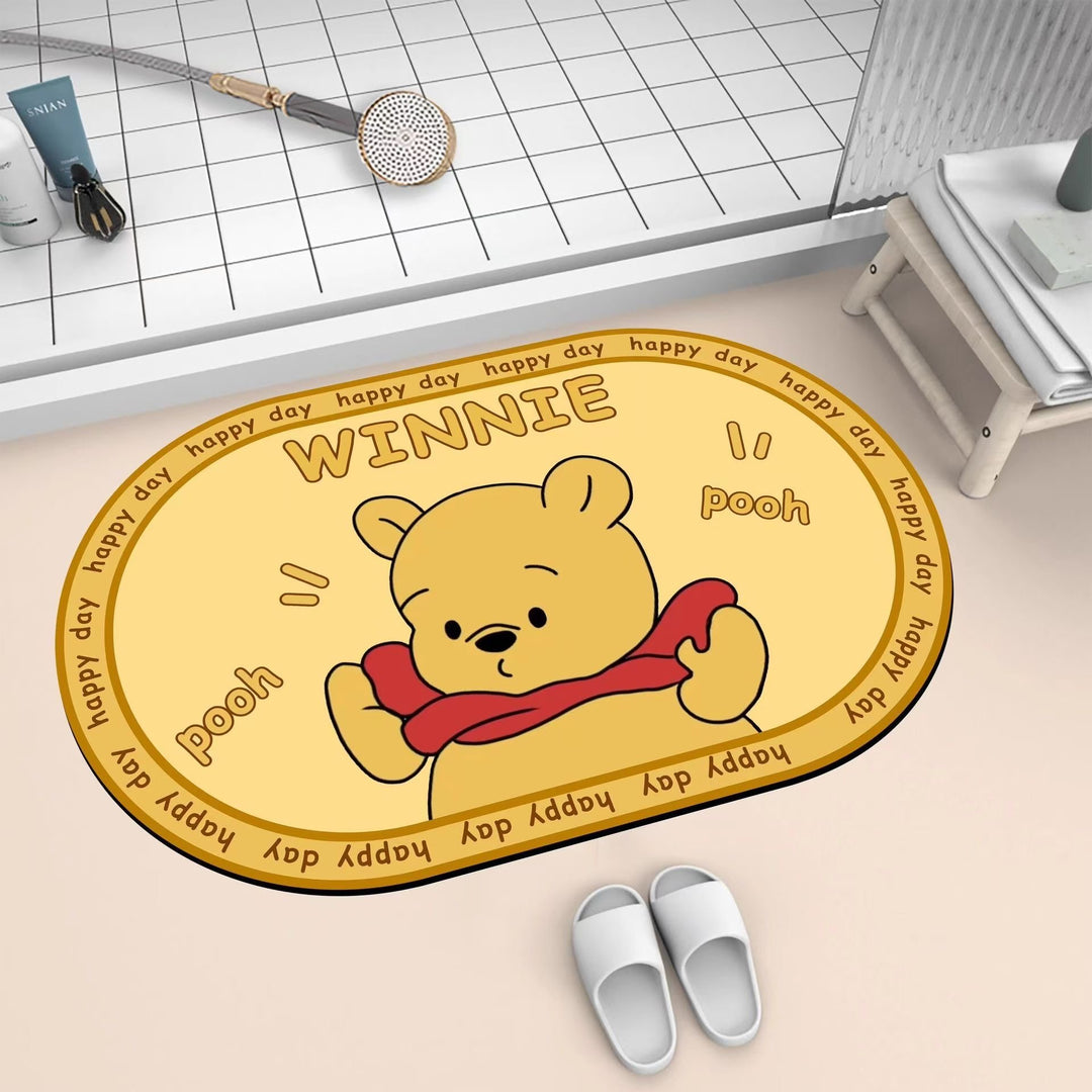 Hands-on-Hips Pooh- Soft Diatomaceous Earth Bathroom Absorbent Mat - Size: 50×80 cm