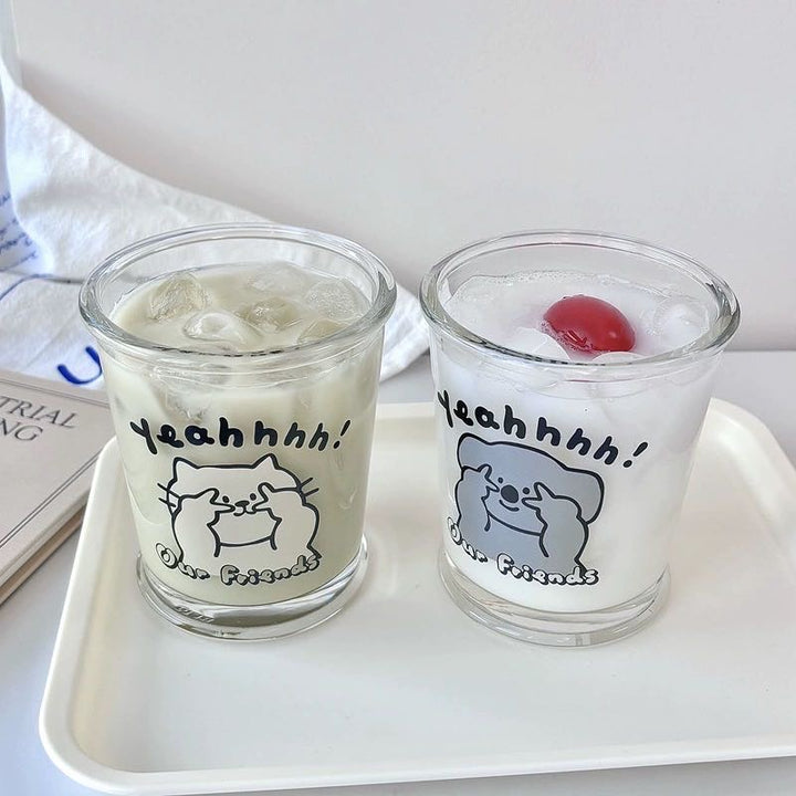 Series Cute Animal Glass Cup Healing Glass Cup