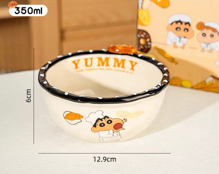 🥖 Crayon Shin-chan™ Official Bread Series Dinnerware Set – Dishwasher, Microwave, Oven & Sterilizer Safe
