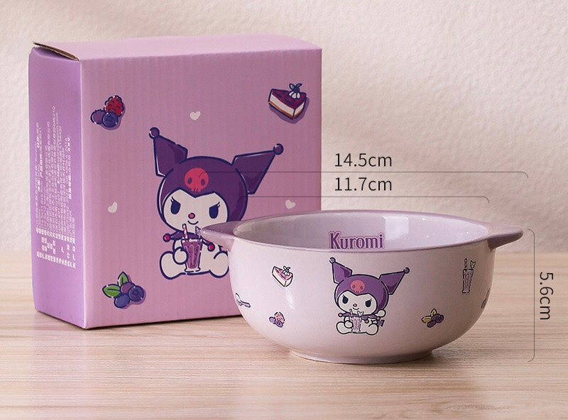 Sanrio Family Series™️ Ceramic Double-Handle Bowl – Yogurt & Rice Bowl 🥣