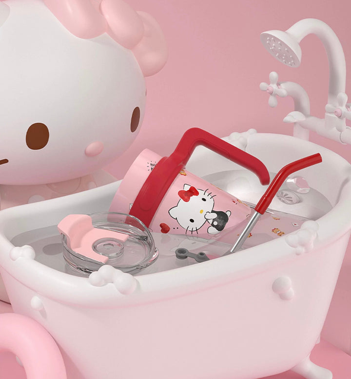 Sanrio™ Hello Kitty & My Melody 🎀 Jumbo Insulated Tumbler – 1200ml Large Capacity with Straw
