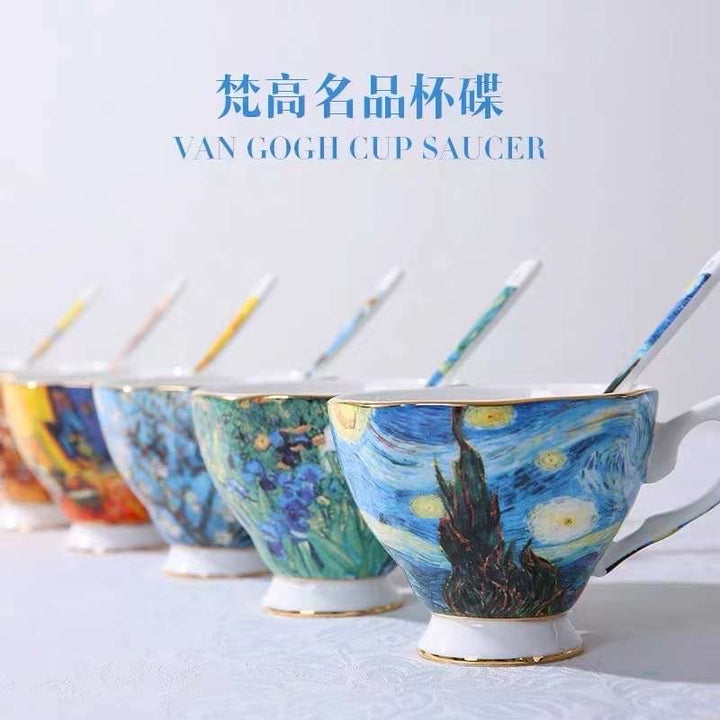 Van Gogh Bone China Cup Saucer Set Various Styles Available