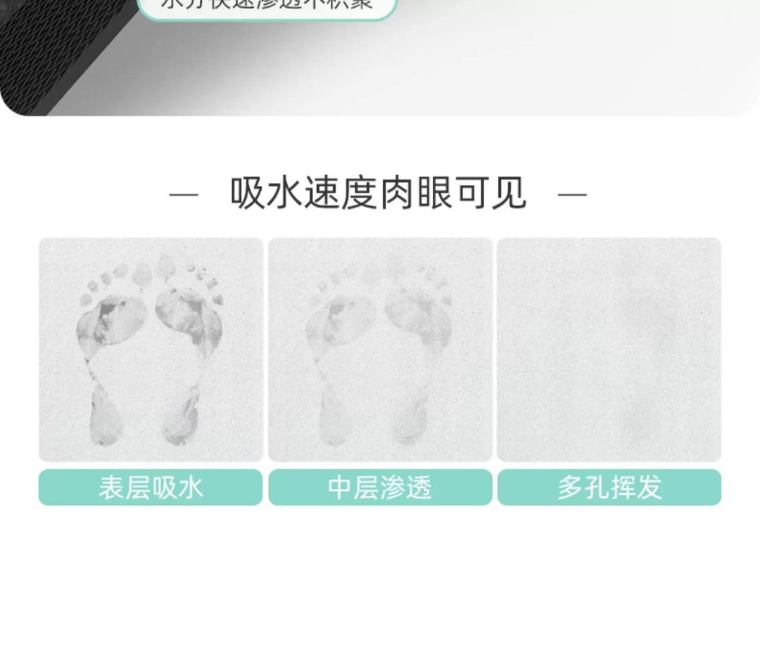 Water Absorbent Anti-slip Foot Mat Water Absorbent Quick Dry Anti-slip