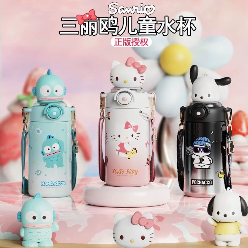 Sanrio 316 Stainless Steel Straw Thermos Cup Keep Warm Keep Cold Crossbody