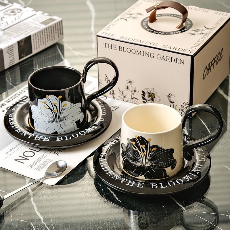 Series Lily Coffee Cup Saucer Set Exquisite Mug