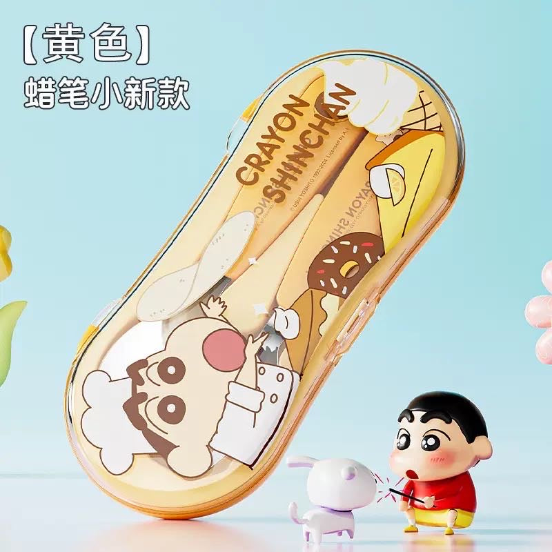 Crayon Shin-chan Portable Spoon & Fork Set (Storage Box ) 304 Stainless Steel Kids Safe