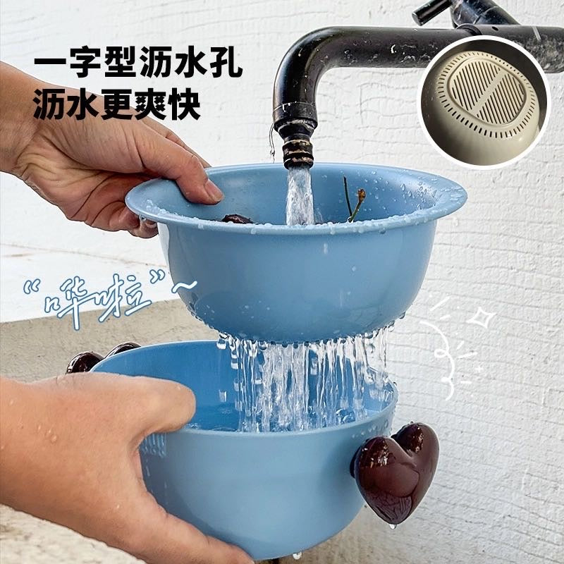 Dishwasher Drain Basket New Dopamine Thickened Drain Basket Washing Basin Fruit Snack Small