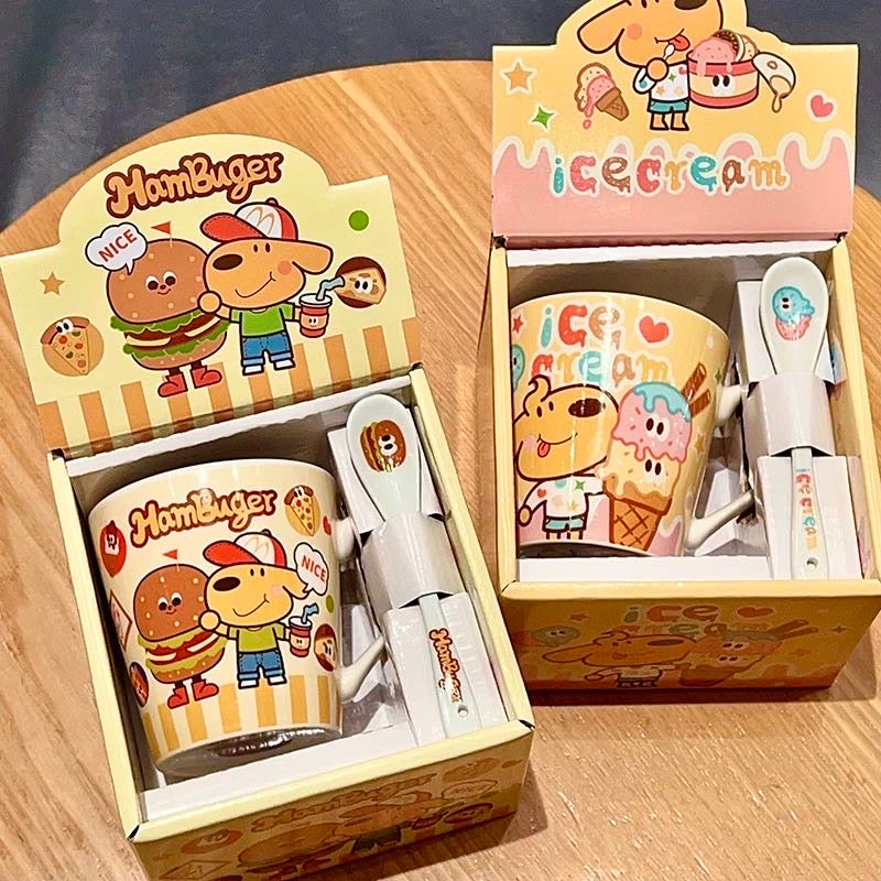 keir Burger Dog Ceramic Mug Spoon