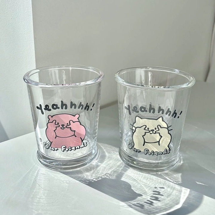 Series Cute Animal Glass Cup Healing Glass Cup