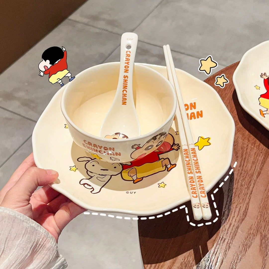 Crayon Shin-chan For One Person 5Ceramic Tableware Set Gift Box