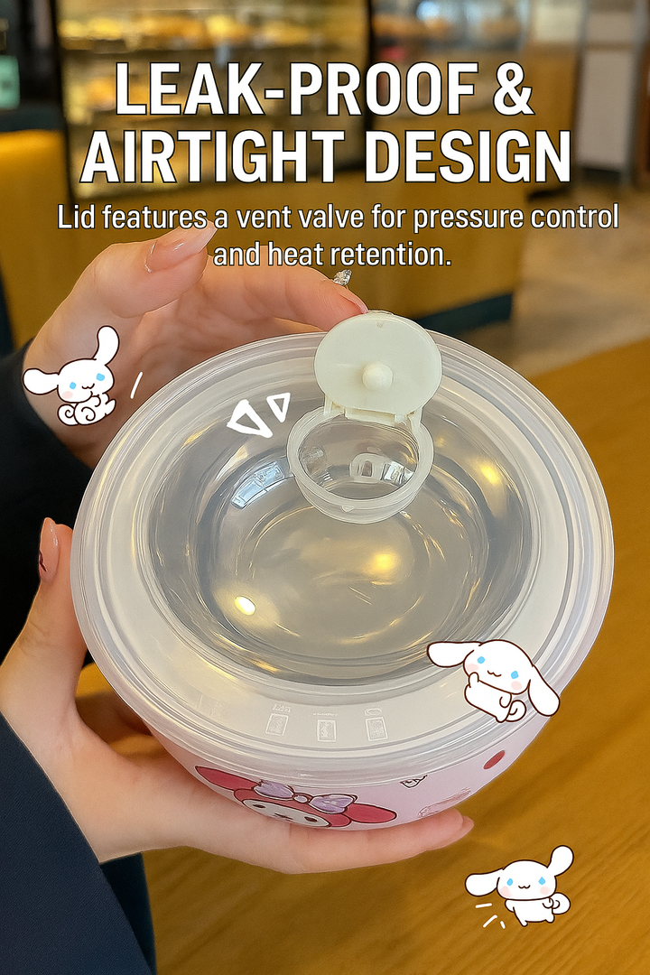 Sanrio™️ 316 Stainless Steel Bento Bowl | Instant Noodle Bowl | Food Storage Bowl with Lid – Heat-Resistant & Insulated