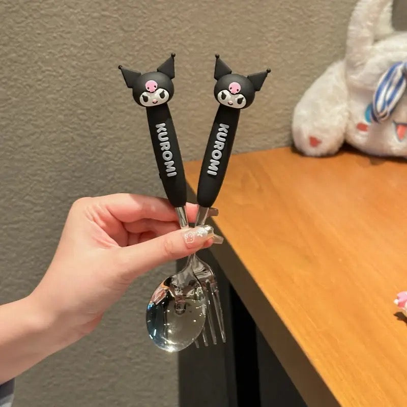 SANRIO | Cute Cartoon Long Handle Fork & Spoon Set