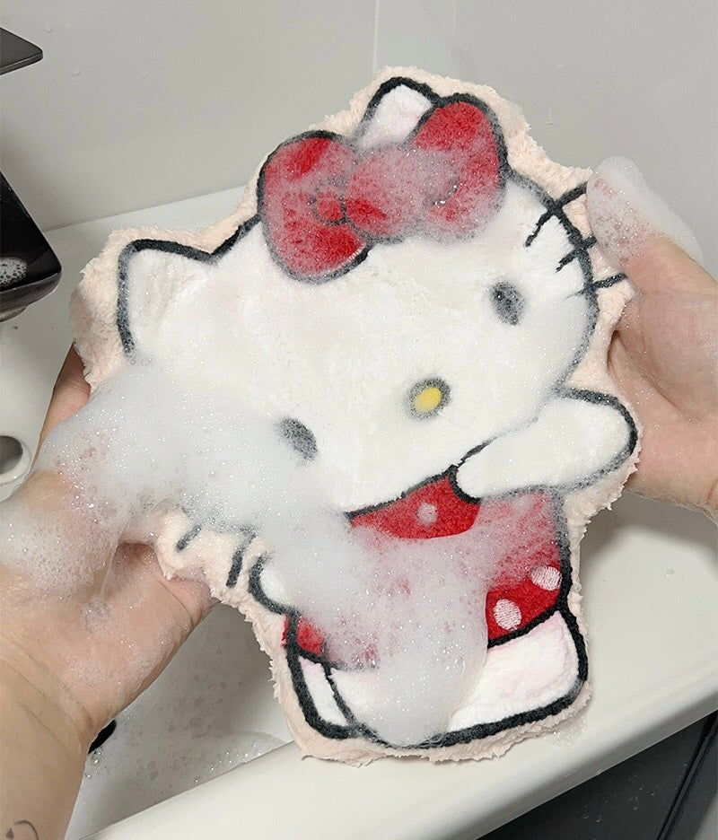 Hello Kitty Hanging Hand Towel – Thick Coral Fleece, Super Absorbent & Soft