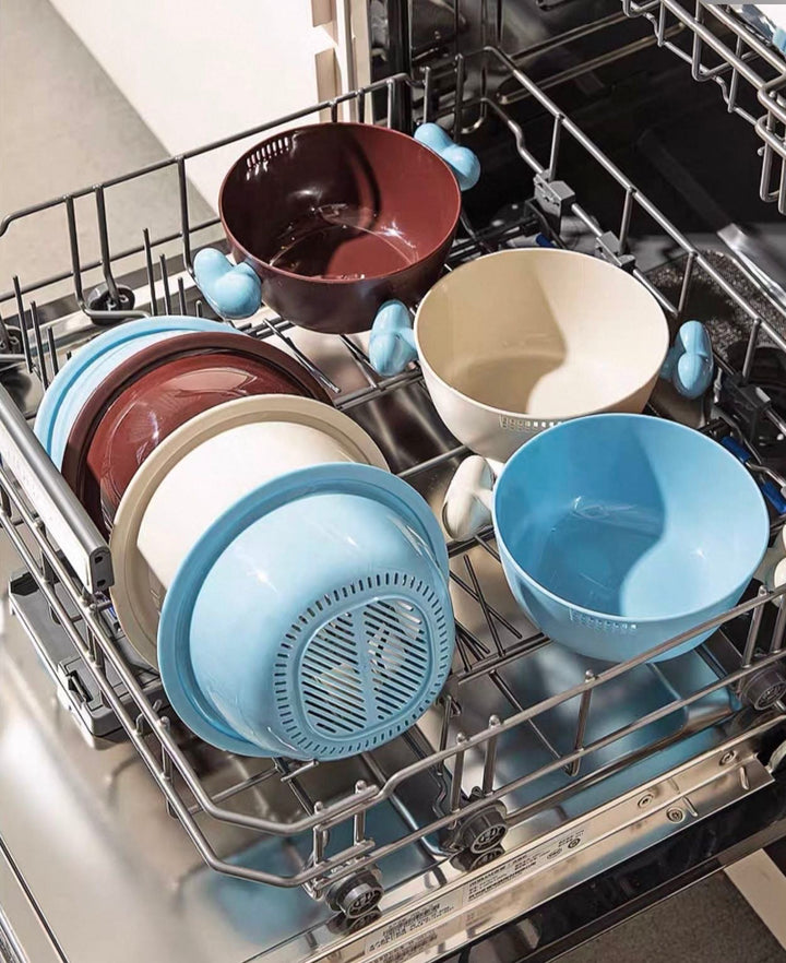 Dishwasher Drain Basket New Dopamine Thickened Drain Basket Washing Basin Fruit Snack Small