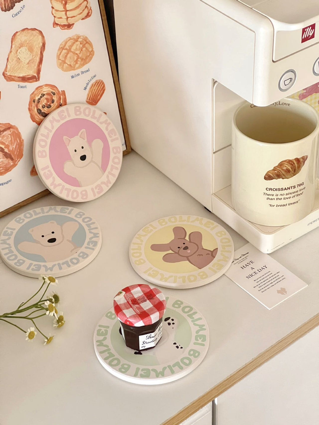 Fresh Coaster Anti-scald Ceramic Coaster
