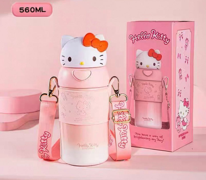 Sanrio™ 316 Stainless Steel Insulated Bottle | Long-Lasting Heat Retention | Crossbody Carry