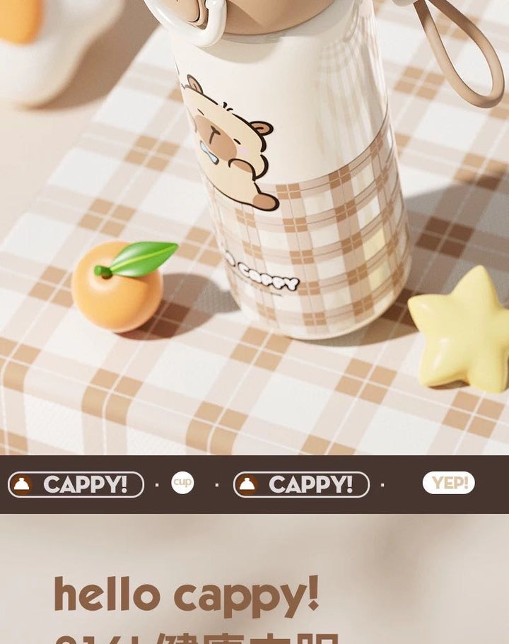 Capybara 316 Stainless Steel Thermos Cup Cup Sleeve Straw Cup Crossbody