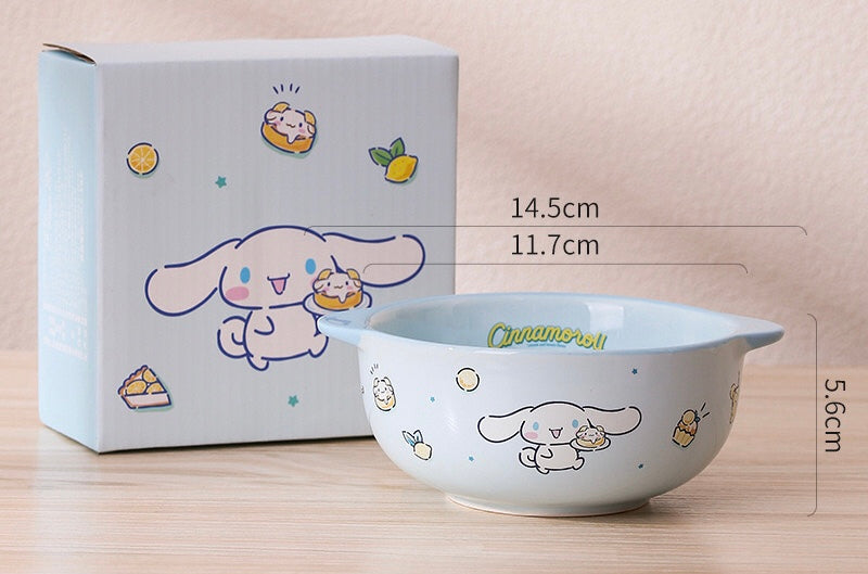 Sanrio Family Series™️ Ceramic Double-Handle Bowl – Yogurt & Rice Bowl 🥣