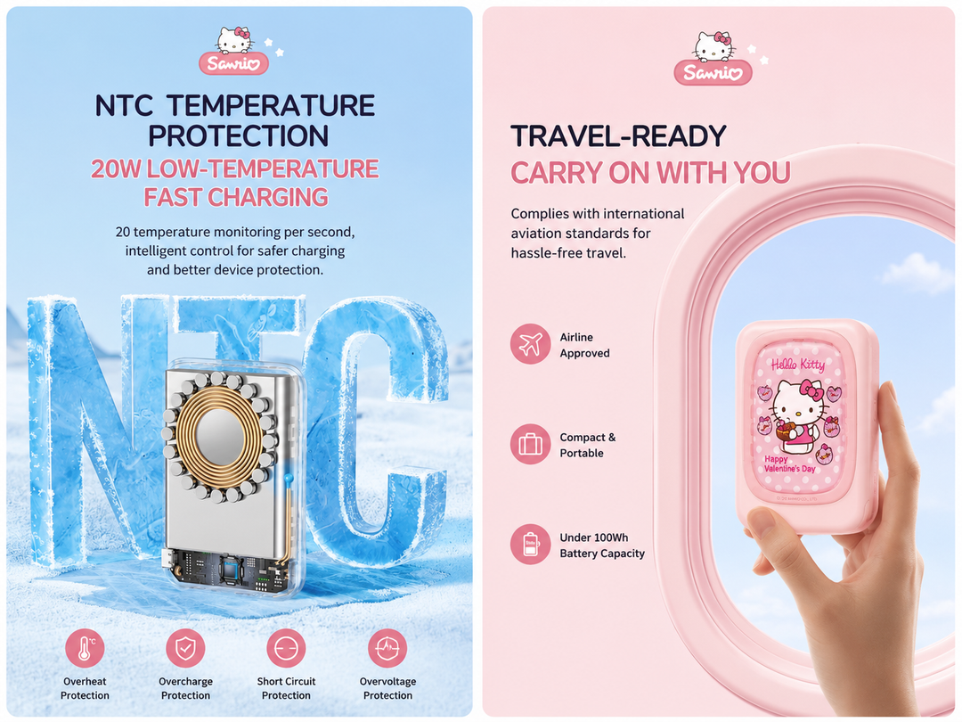 Sanrio Magnetic Wireless Power Bank 10000mAh – 20W Fast Charging Portable Charger