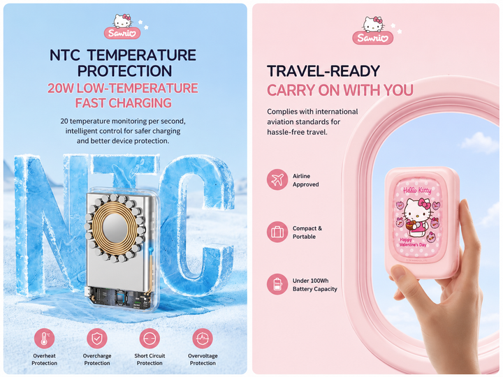Sanrio Magnetic Wireless Power Bank 10000mAh – 20W Fast Charging Portable Charger
