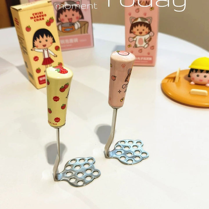 🍒Chibi Maruko-chan™ Stainless Steel Potato Masher – Baby Food & Kitchen Tool