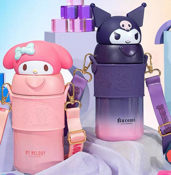 Sanrio™ 316 Stainless Steel Insulated Bottle | Long-Lasting Heat Retention | Crossbody Carry
