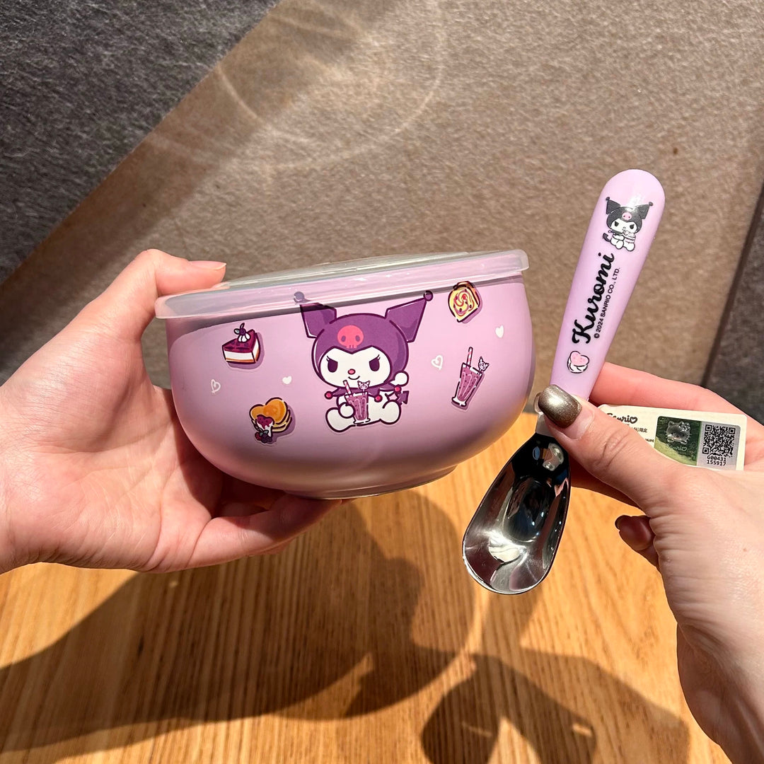 Sanrio™️ 316 Stainless Steel Bento Bowl | Instant Noodle Bowl | Food Storage Bowl with Lid – Heat-Resistant & Insulated