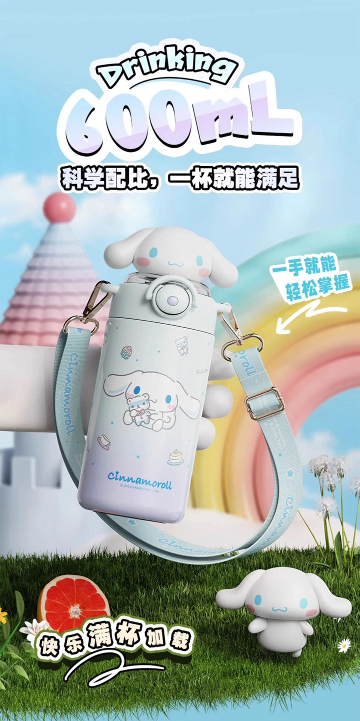 Sanrio 316 Stainless Steel Straw Thermos Cup Keep Warm Keep Cold Crossbody