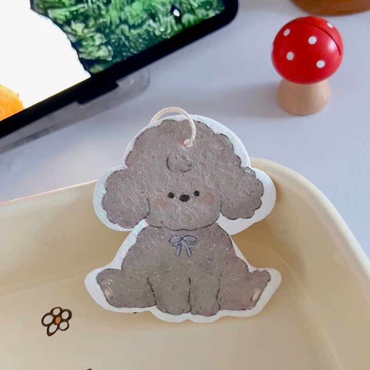 Cute Lanyard Wood Pulp Sponge Dish Sponge Cup Scouring Pad 1 Set Different Styles