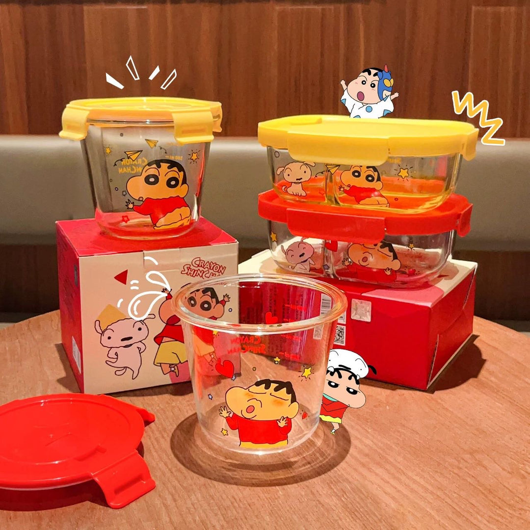 Crayon Shin-chan Glass Lunch Box Compartment Crisper
