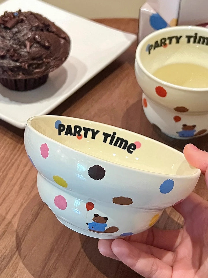 Colorful Bear Ceramic Mug & 5Bowl