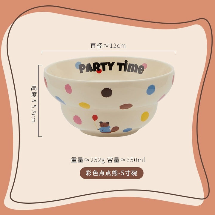 Colorful Bear Ceramic Mug & 5Bowl