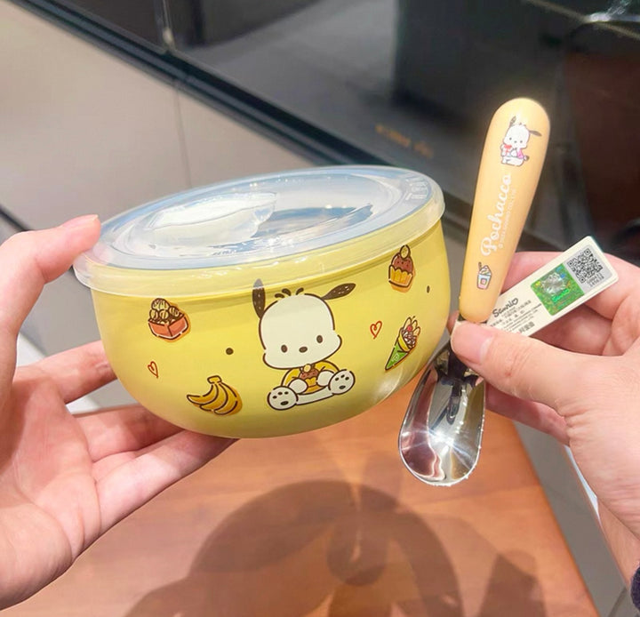 Sanrio™️ 316 Stainless Steel Bento Bowl | Instant Noodle Bowl | Food Storage Bowl with Lid – Heat-Resistant & Insulated