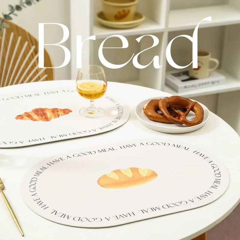 🥐 Bread PU Leather Placemat | Waterproof, Oil-Proof, Non-Slip & Heat Resistant
