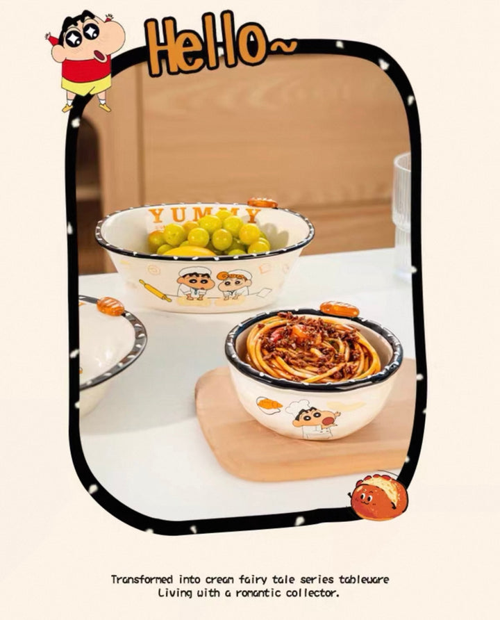 🥖 Crayon Shin-chan™ Official Bread Series Dinnerware Set – Dishwasher, Microwave, Oven & Sterilizer Safe