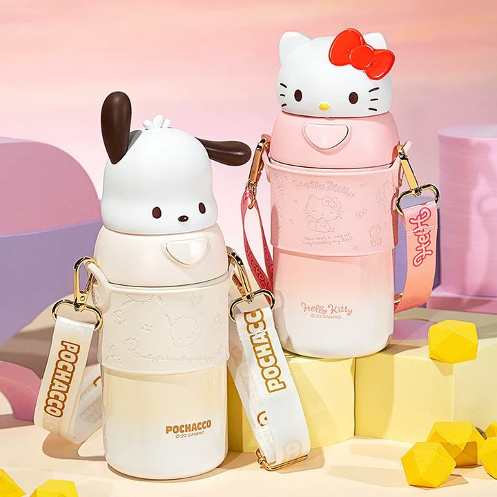Sanrio™ 316 Stainless Steel Insulated Bottle | Long-Lasting Heat Retention | Crossbody Carry