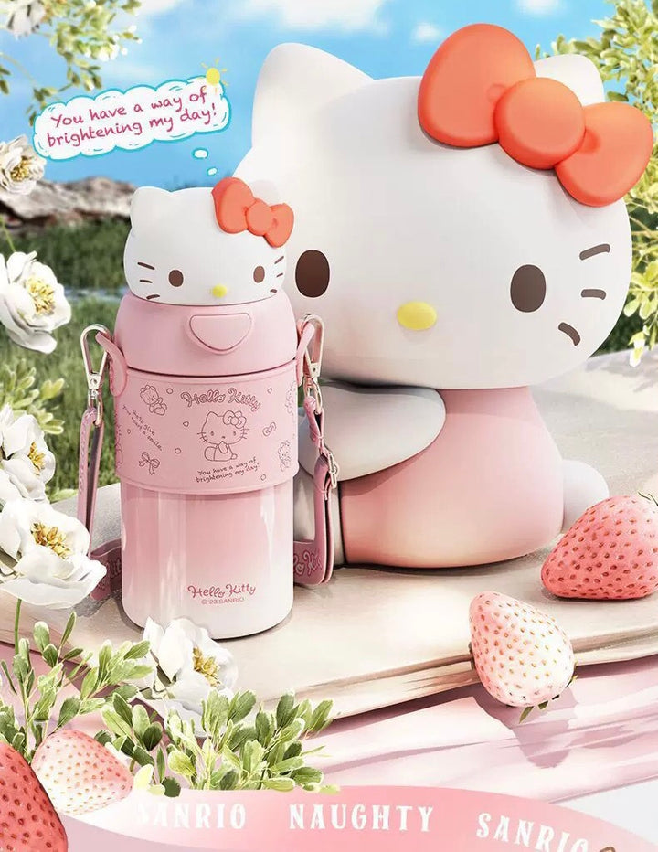 Sanrio™ 316 Stainless Steel Insulated Bottle | Long-Lasting Heat Retention | Crossbody Carry