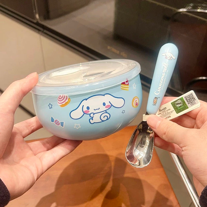 Sanrio™️ 316 Stainless Steel Bento Bowl | Instant Noodle Bowl | Food Storage Bowl with Lid – Heat-Resistant & Insulated