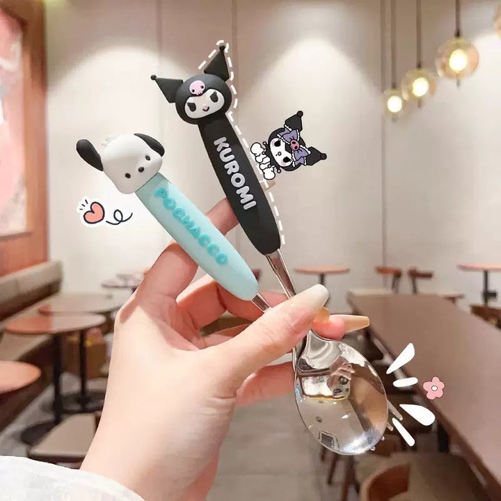 SANRIO | Cute Cartoon Long Handle Fork & Spoon Set