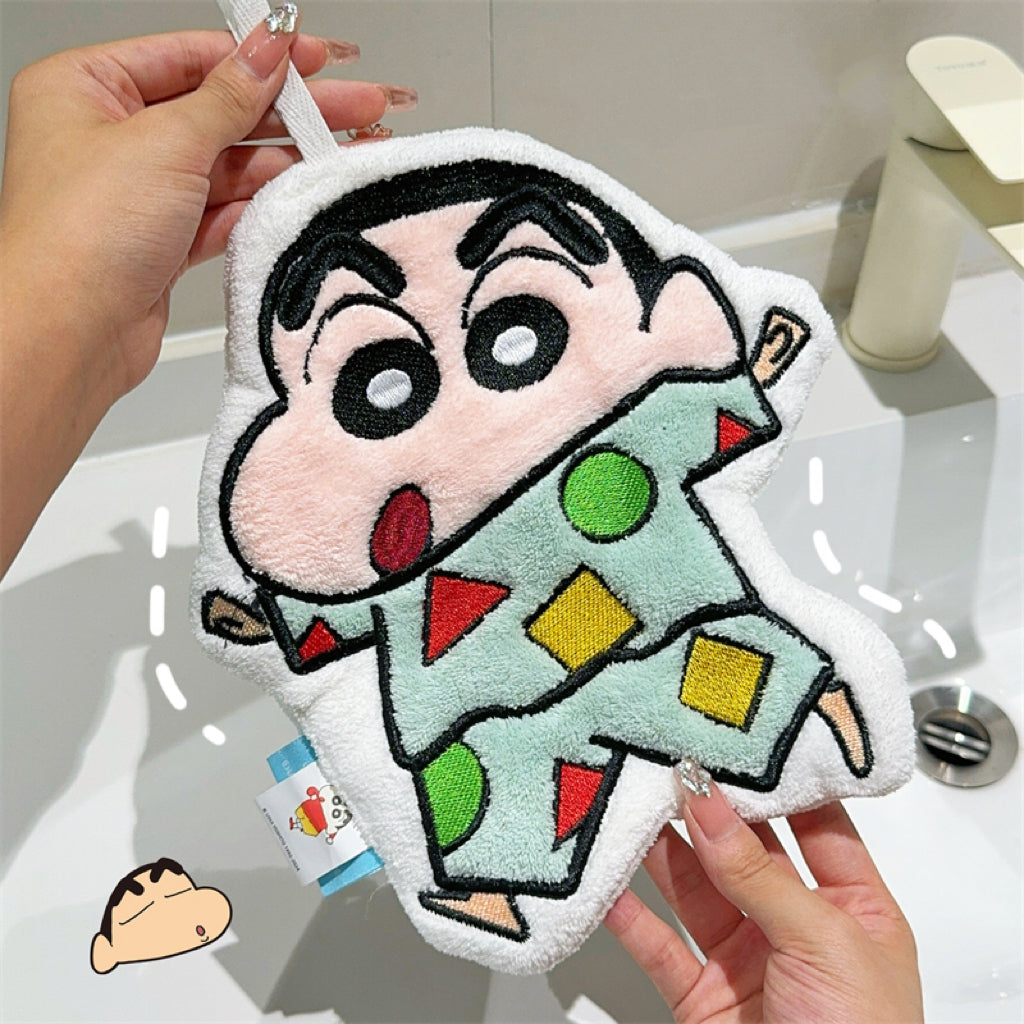Crayon Shin-chan™ Coral Fleece Hand Towels – Super Absorbent & Quick-Drying, Double-Layered and Thickened – Set of 3