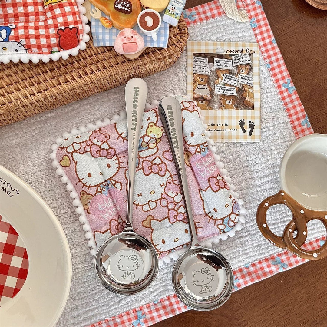 Sanrio 304 Stainless Steel Flat Bottom Round Head Soup Spoon Rice Spoon