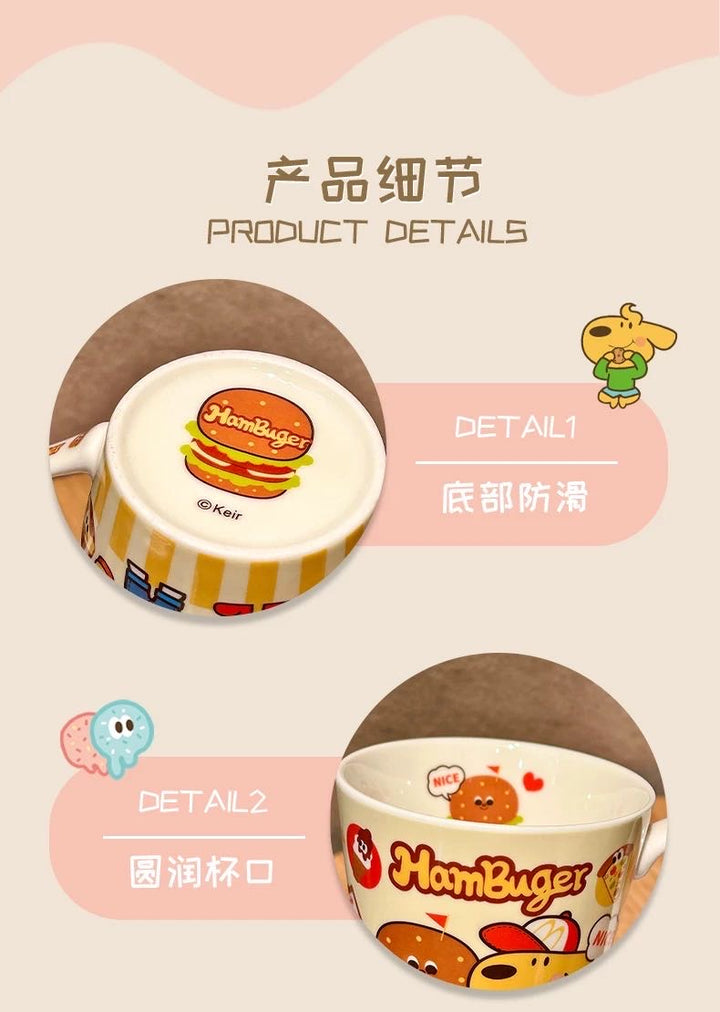 keir Burger Dog Ceramic Mug Spoon