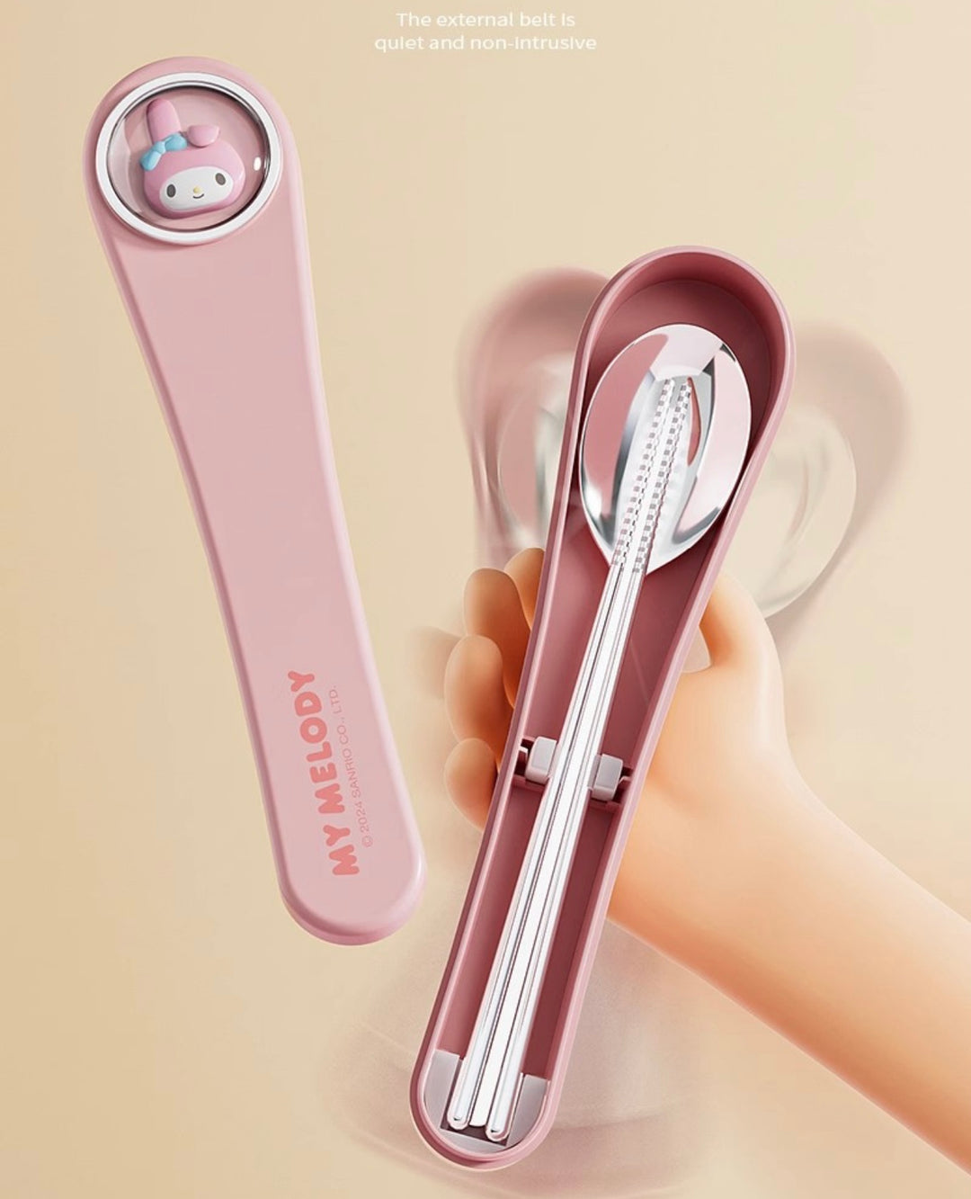Sanrio™️ Space Capsule Series Chopsticks & Spoon Set with Portable Case | Travel Cutlery Set