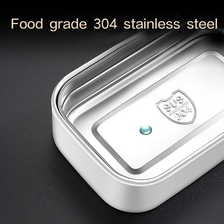 「Lunch Box」2 Tier Bento Box with 3 Compartments & Cutlery, Portable Lunch Box with Lunch Bag & Utensils Spoon, Fork, Chopsticks, Bag