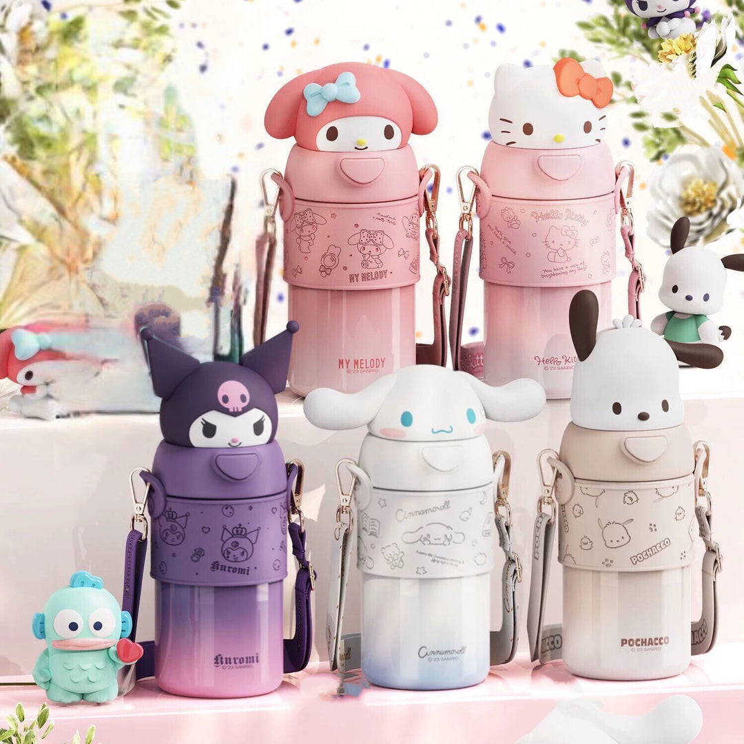 Sanrio™ 316 Stainless Steel Insulated Bottle | Long-Lasting Heat Retention | Crossbody Carry