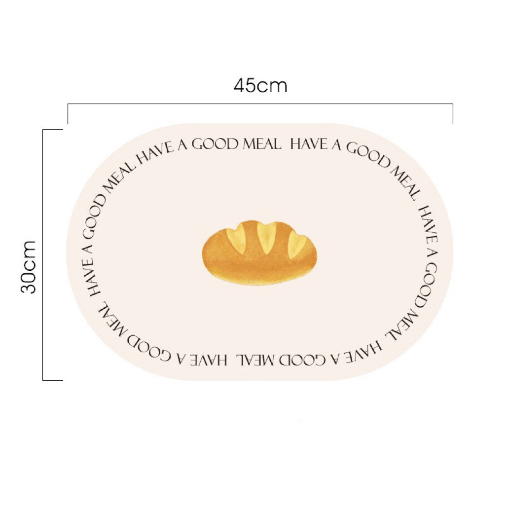 🥐 Bread PU Leather Placemat | Waterproof, Oil-Proof, Non-Slip & Heat Resistant
