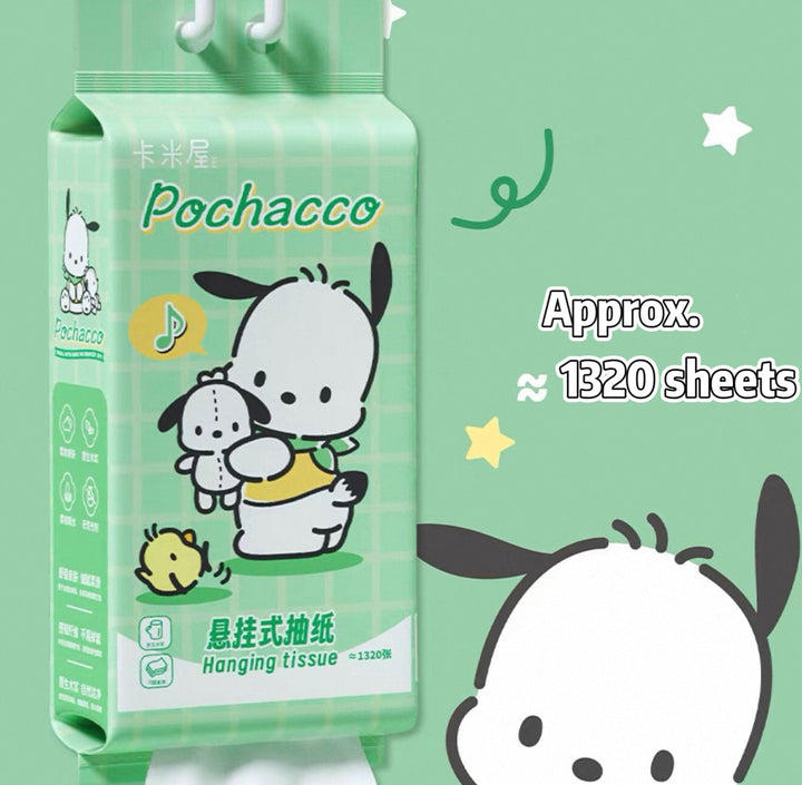 Sanrio™️ Cute Hanging Tissue Pack – 4-Ply, Extra-Large & Portable, 1,320 Sheets
