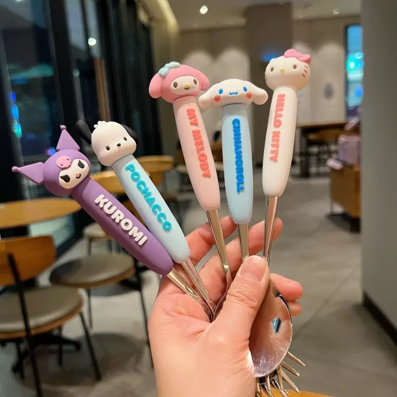 SANRIO | Cute Cartoon Long Handle Fork & Spoon Set