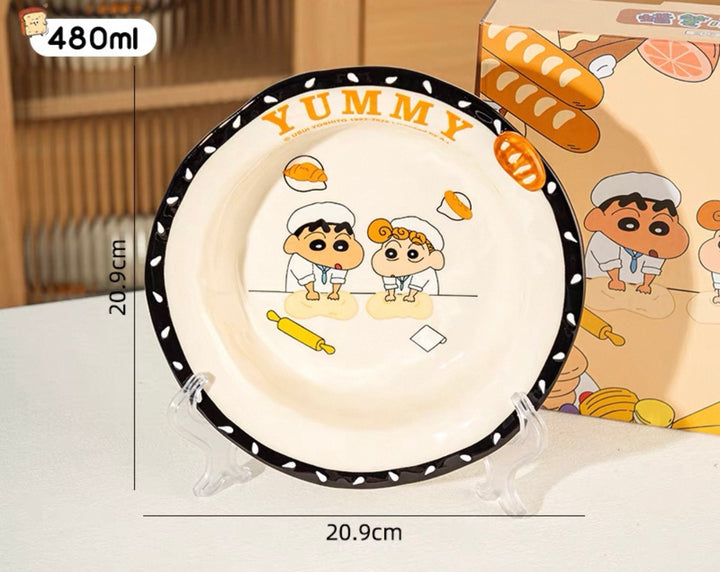🥖 Crayon Shin-chan™ Official Bread Series Dinnerware Set – Dishwasher, Microwave, Oven & Sterilizer Safe